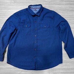 Woolrich Button-Up Shirt | Men’s XXL | Blue Long Sleeve Workwear Style